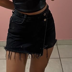 SKIRTSHORT ZARA BLACK DENIM